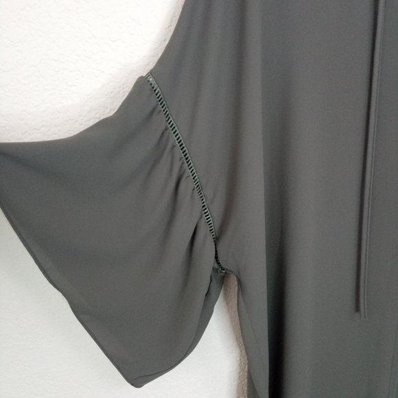 Lola & Sophie Grey Ruffle Bell Sleeve Sheath Dress - Picture 5 of 12